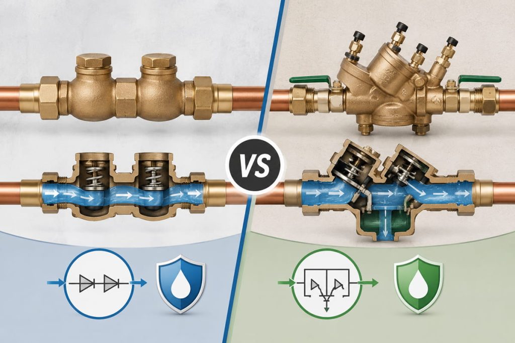 dual check valve vs backflow preventer