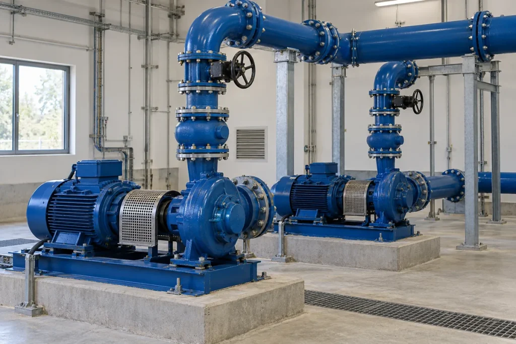 parallel water pumps valve installation